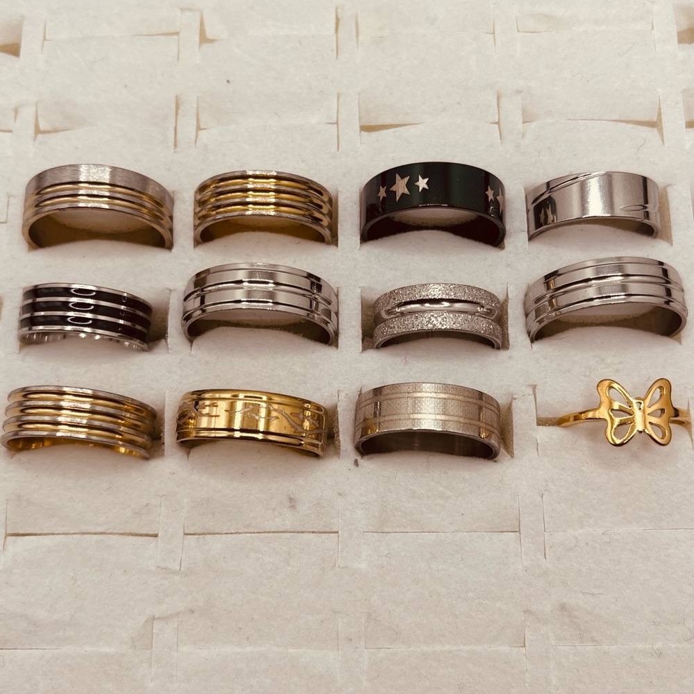 Stainless steel rings unisex size: 6,7,8,9